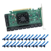 pcie 16x to sata iii 24 port expansion card 24 sata 3 0 6gbps converter supports hard drives and ssds for chia mining
