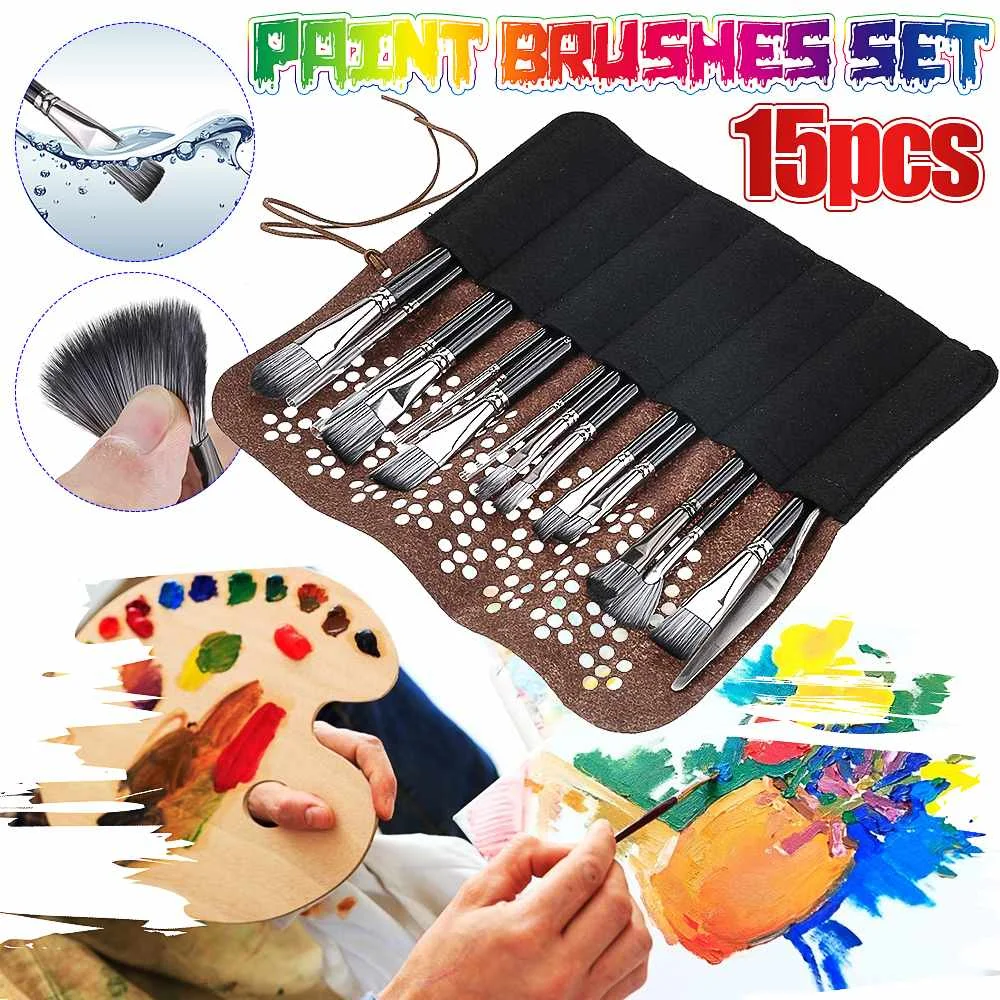 

15Pcs Artist Paint Brushes Set Paintbrush Set Professional Painting Oil Brush Kit Draw Artists Oil Painting Artists