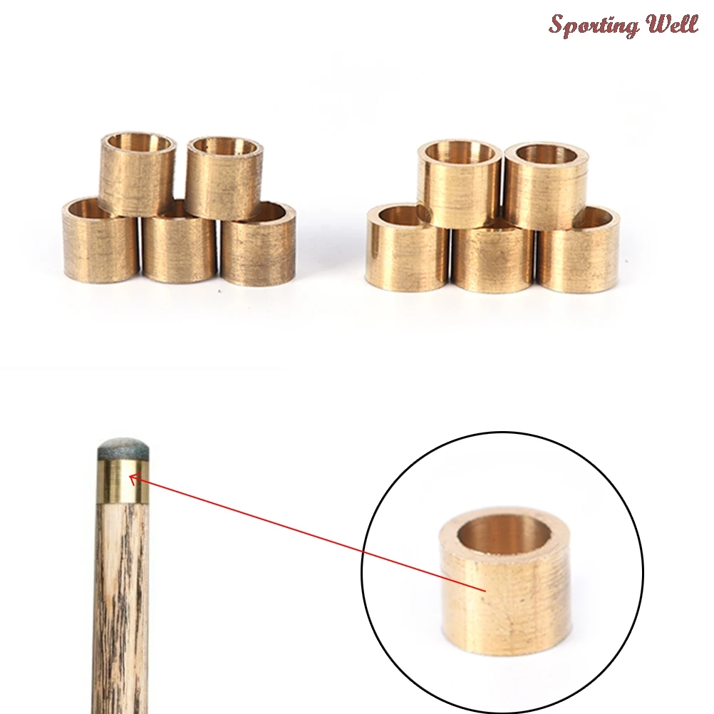 

NEW 5PCS 9mm 10mm Billiards Snooker copper ferrule Brass Snooker Pool Cue ferrules cue Repair tool accessories