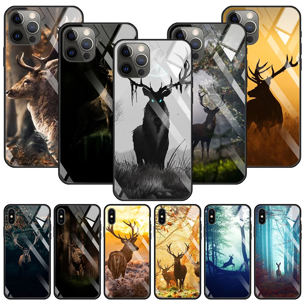 Чехол из закаленного стекла для iPhone 11 12 Pro Max Mini X XS MAX XR 8 7 6s 6 Plus SE 2020 мягкая рамка