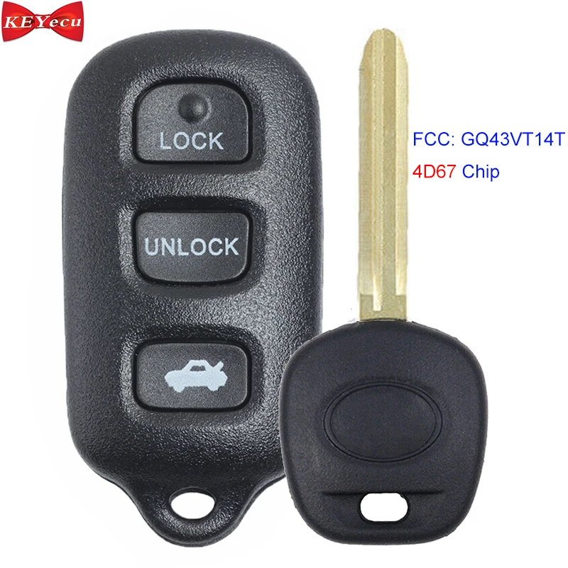 Пульт дистанционного управления для Toyota Camry 2003 2004 2005 2006 чип GQ43VT14T 4D67 | Автомобили и