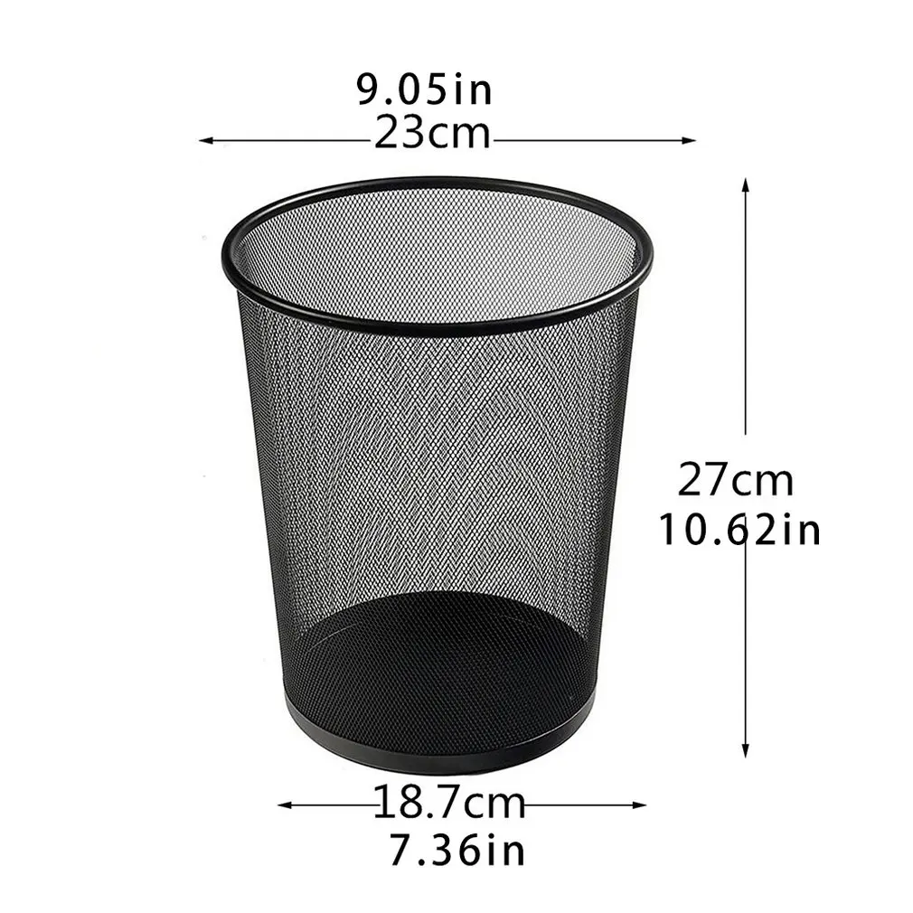 Маленькая металлическая сетчатая корзина для мусора 11 литров бумажная железная