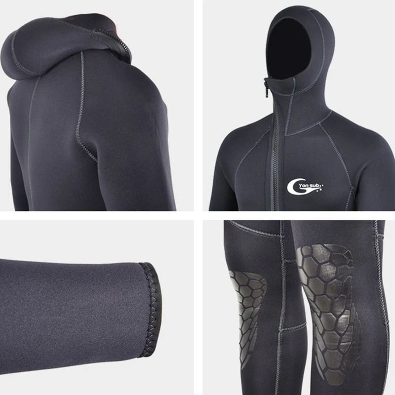Мужской неопреновый костюм для подводной охоты зимний теплый дайвинга 5 мм с