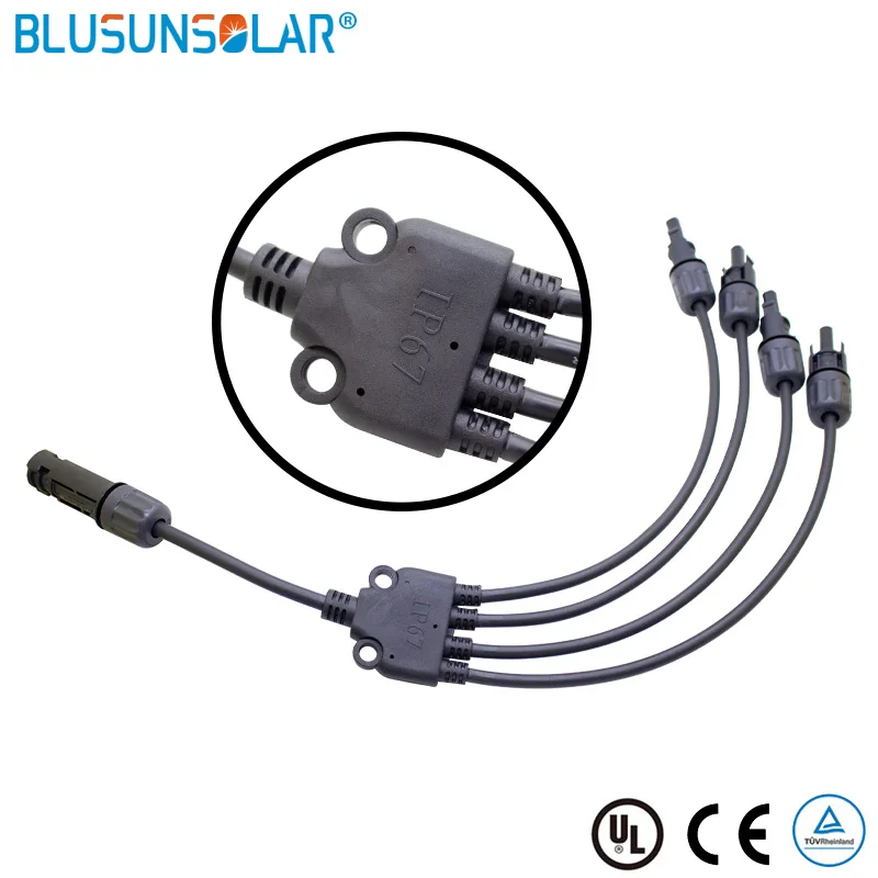 

1 Pairs 1500V I[P68 Solar 1 in 4 Y/T Branch Solar Cable Connector PV Y Type Connector Solar Used for Solar Power System