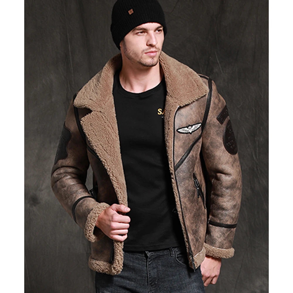 SANI 2019 Новинка джунгли коричневая овчина Мужская Зимняя Толстая теплая пальто