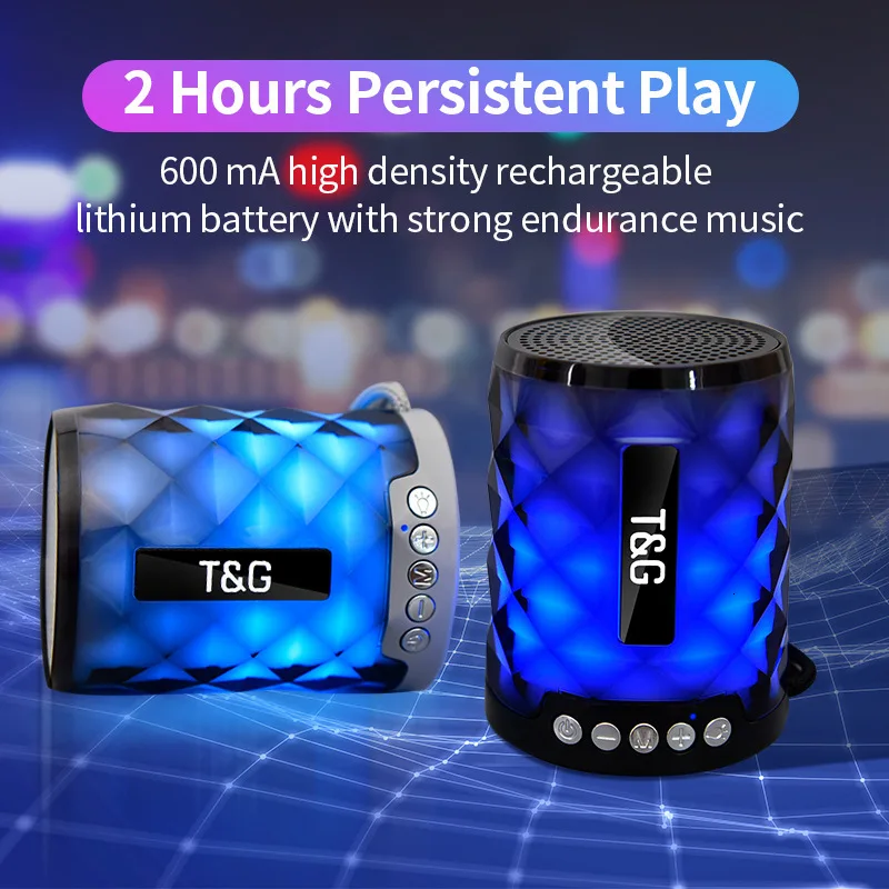 

Colorful LED Bluetooth Wireless Speaker TG155 Portable Card Outdoor Sports Music Bass Loudspeaker Subwoofer Portable Audio Sh#
