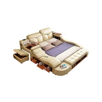 real genuine leather bed frame massage soft bed home bedroom furniture camas lit muebles de dormitorio yatak mobilya quarto bett
