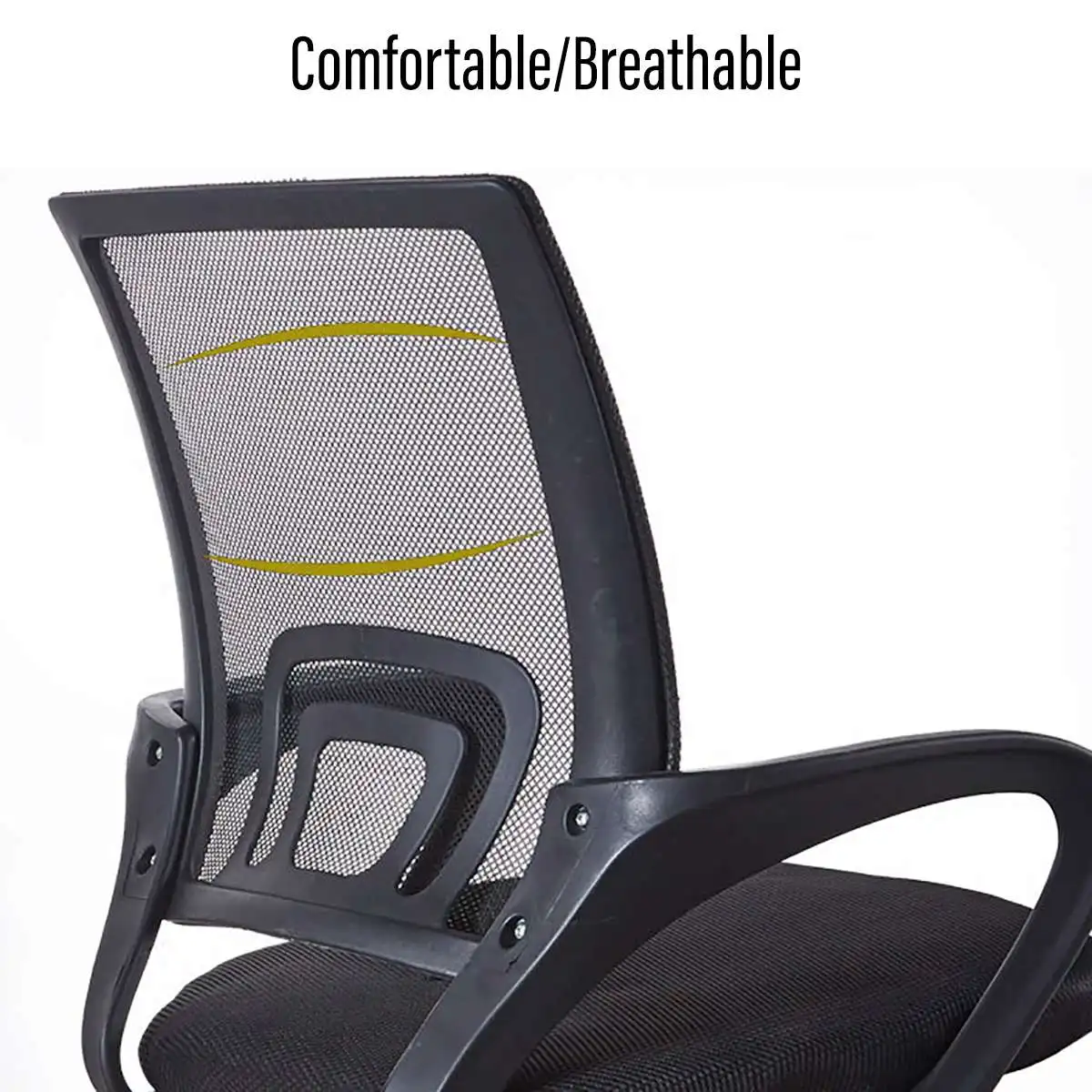 

Home Office Chair Ergonomic Mesh Mid-back Computer Desk Seat Metal Base No Wheel Students Chair Gaming Chair Office Furniture