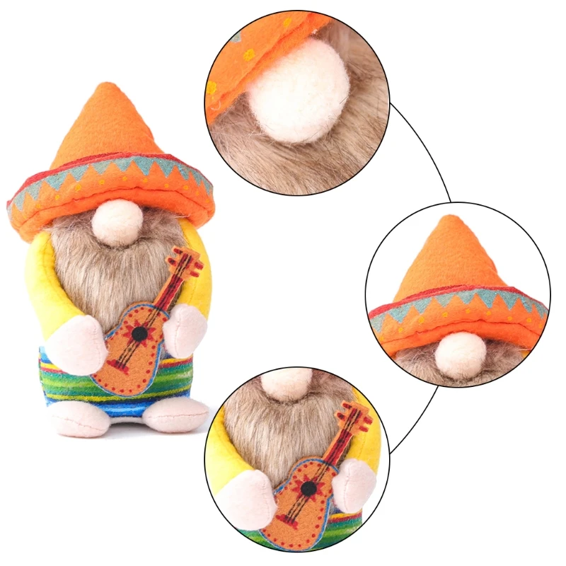 

Fiesta Gnome Couple Tomte for Mexican Taco Tuesday Gift Nisse Handmade Scandinavian Folklore Household Ornaments