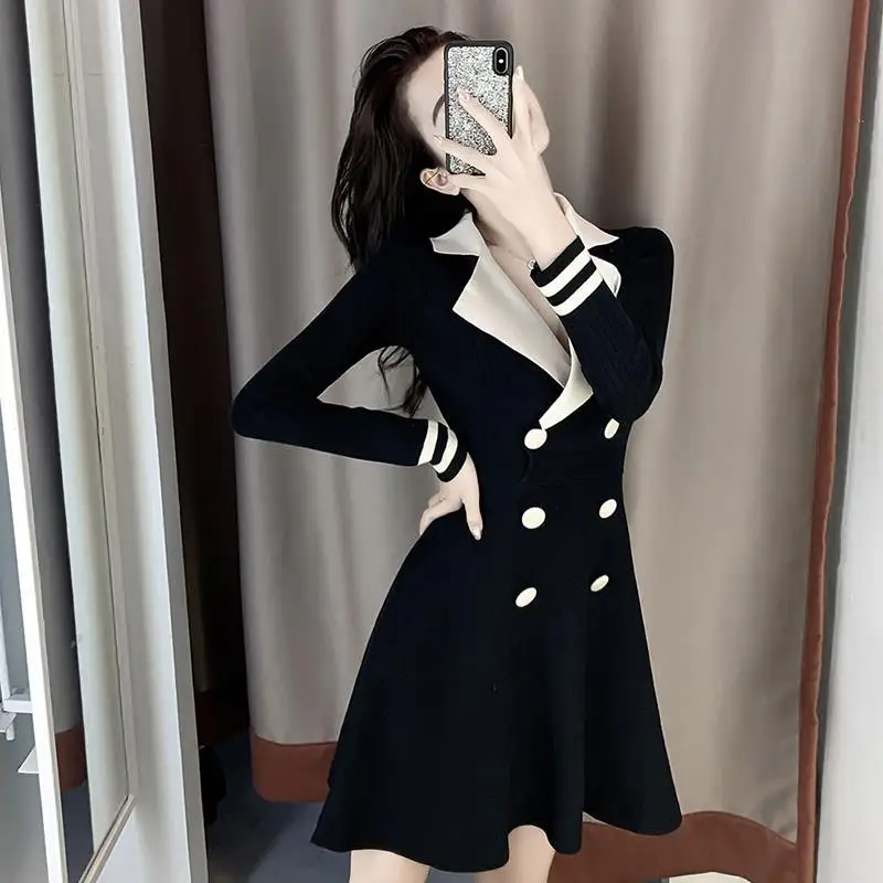 

Knitted Dress Autumn Winter New Women's Dresses for Women Vestido De Mujer