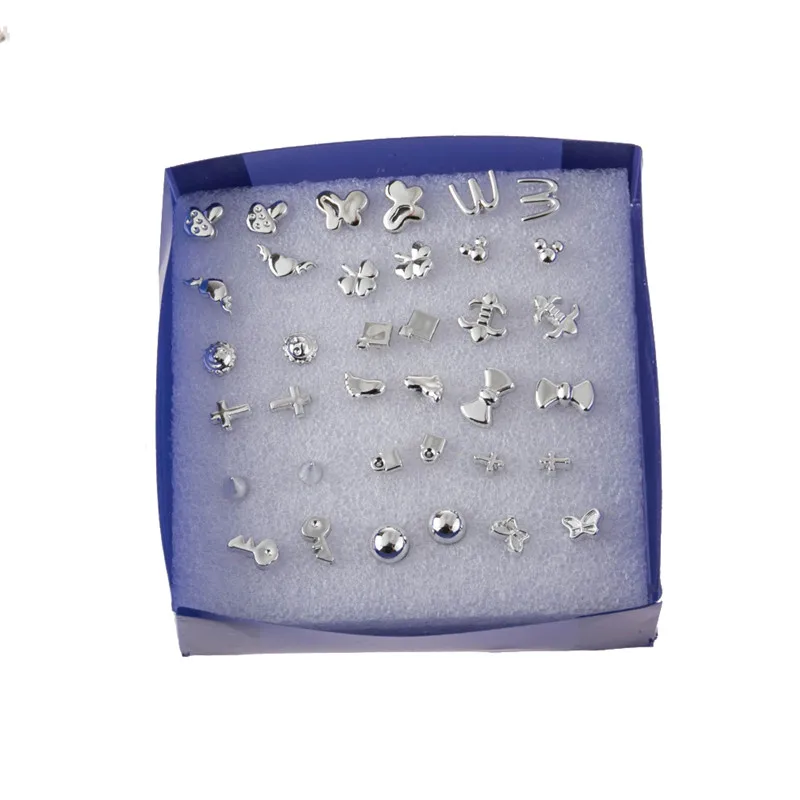 18 пар/уп. милые маленькие геометрические серьги-гвоздики со звездами для женщин и