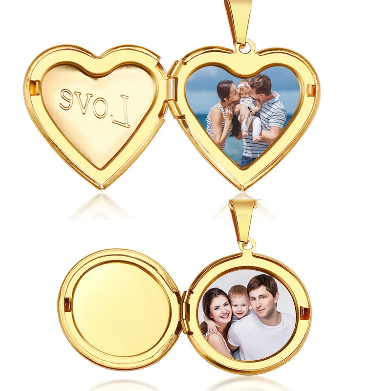 Пользовательские фото Сердце Медальон женское ожерелье персонализированный