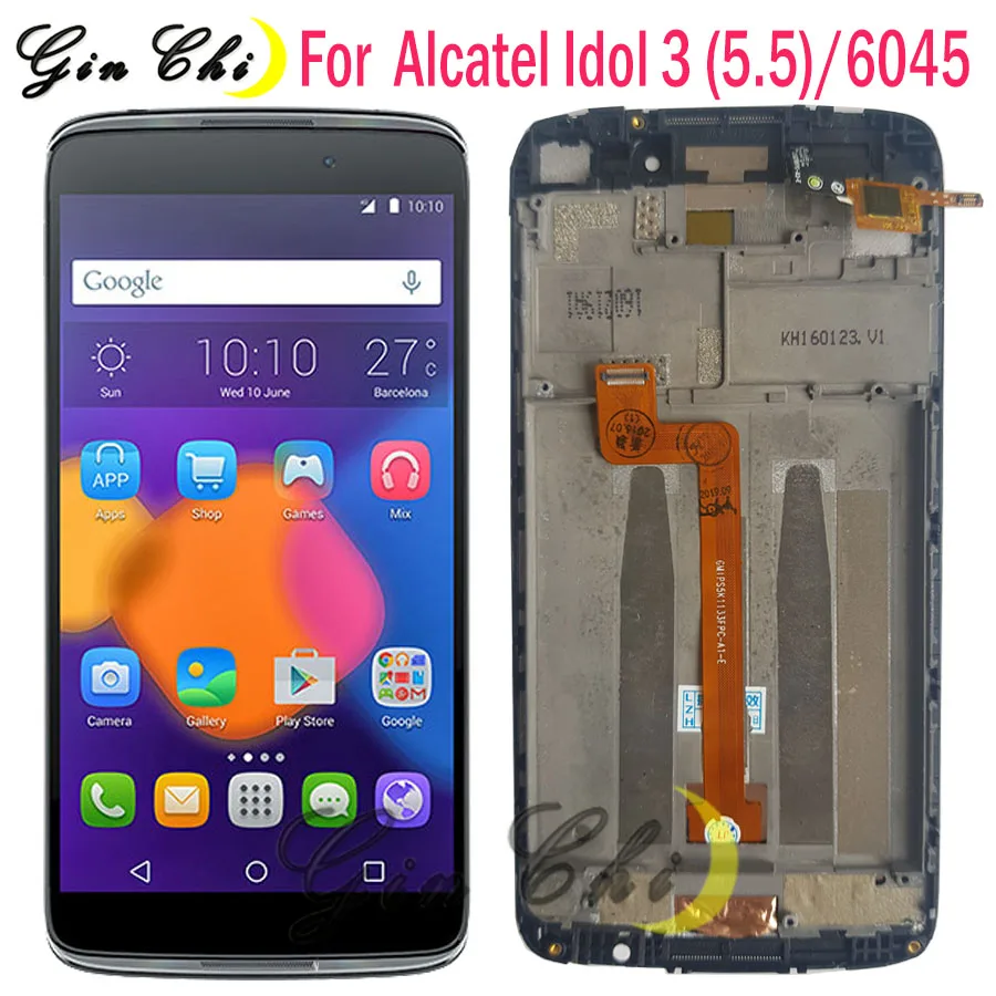 Оригинальный сенсорный ЖК экран 5 дюйма дигитайзер для Alcatel One Touch Idol 3 дисплей с