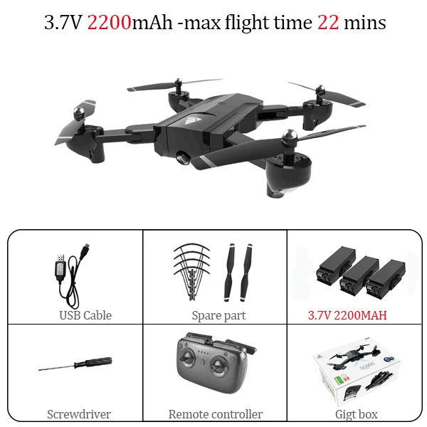 2200mah 3B gift box SG900 X192 gps Квадрокоптер с 720 P/4 K HD камерой Rc вертолет gps фиксированная точка wifi FPV дроны следуем за мной режим vs Hubsan H501s - Цвет: 2200mah 3B gift box