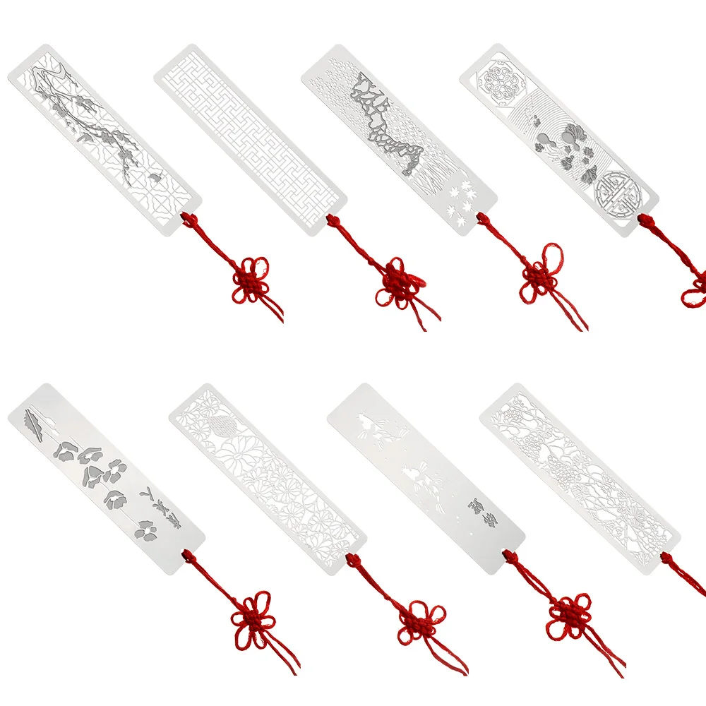 Креативные металлические закладки в китайском стиле полая красная узел из