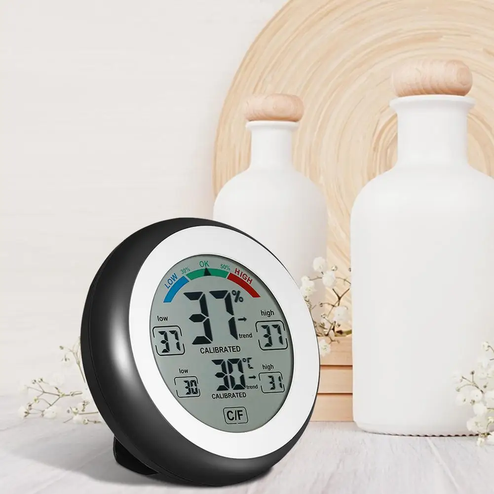 

Digital Thermometer Round Touch Screen Home Hygrometer Multifunctional LCD Digital Thermometer Round Touch Screen Home Hygromete