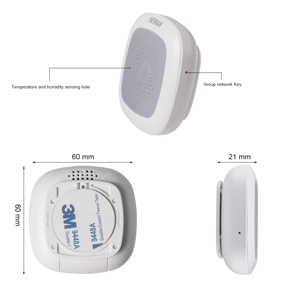 HEIMAN 4pcs Z-wave Temperature &amp Humidity sensor temp monitoring moisture Z wave 868MHz fire alarm smart heat detector - купить по