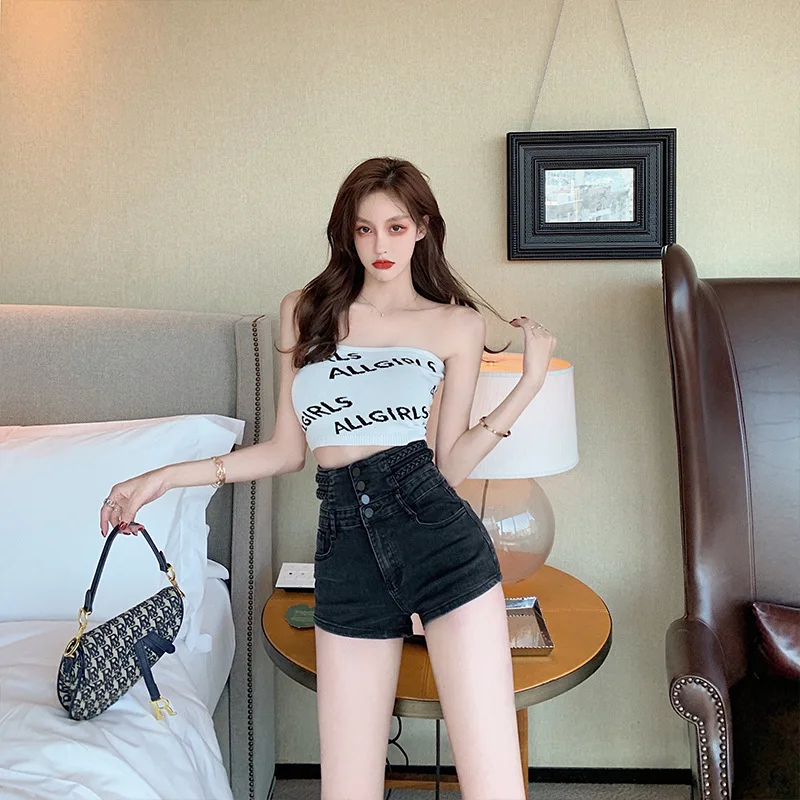 

Light Blue High Waist Denim Shorts Women's Spring And Summer New Super Fire All-match A-line Hot Pants Jeans