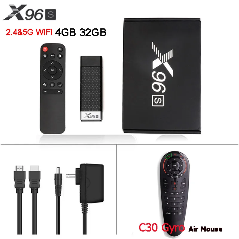 ACEPC Android 8,1 ТВ приставка X96S Amlogic S905Y2 DDR4 4 ГБ 32 ГБ Мини ПК ТВ-карта 2,4G и 5G WiFi Bluetooth 4,2 ТВ-ключ медиаплеер - Цвет: 4GB 32GB G30s