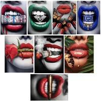 iron on patches on clothes popular aesthetics art photo female sexy lip print print stripe thermal transfer clothing print