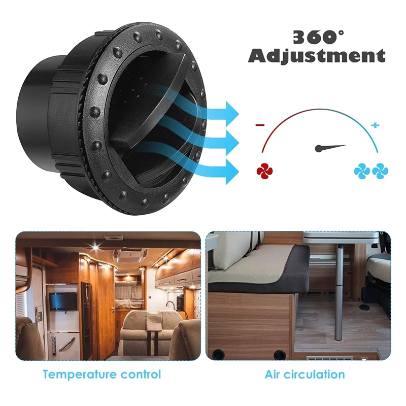 

2Pcs RV Air Conditioning Deflector Outlet Louvered Air Vent Exhaust Grille for Car RV Boats Yacht