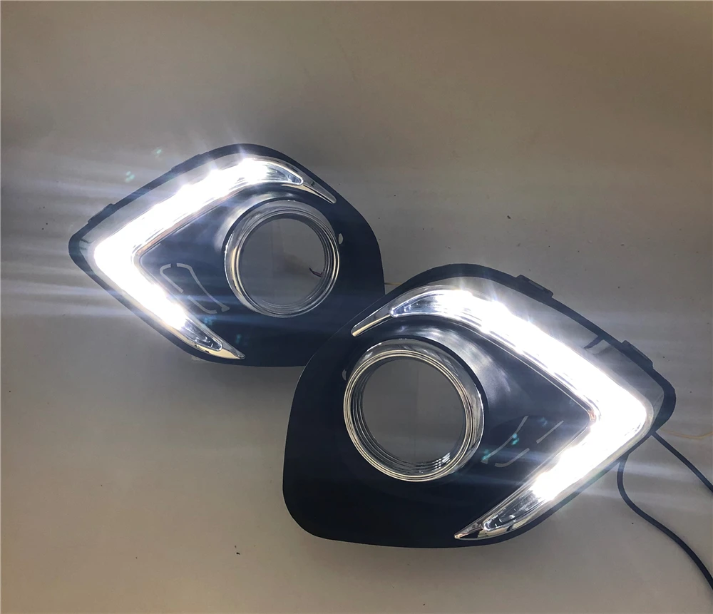 Car flashing 2PCS For Mitsubishi ASX 2013 2014 2015 LED DRL Daytime Running Light Daylight Turn Yellow Signal Lamp | Автомобили и