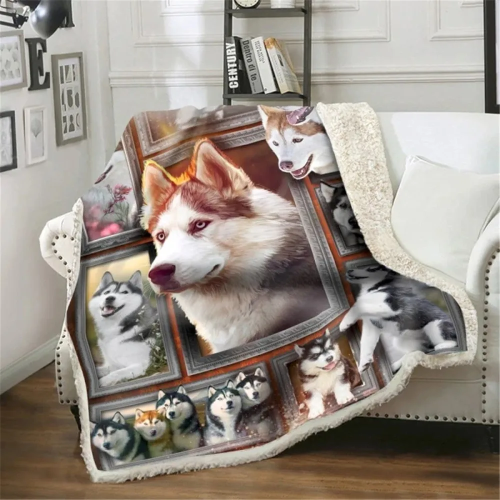 Двухслойное одеяло CLOOCL Wink Beagles s 3D с изображением собак сохраняет тепло подарок на