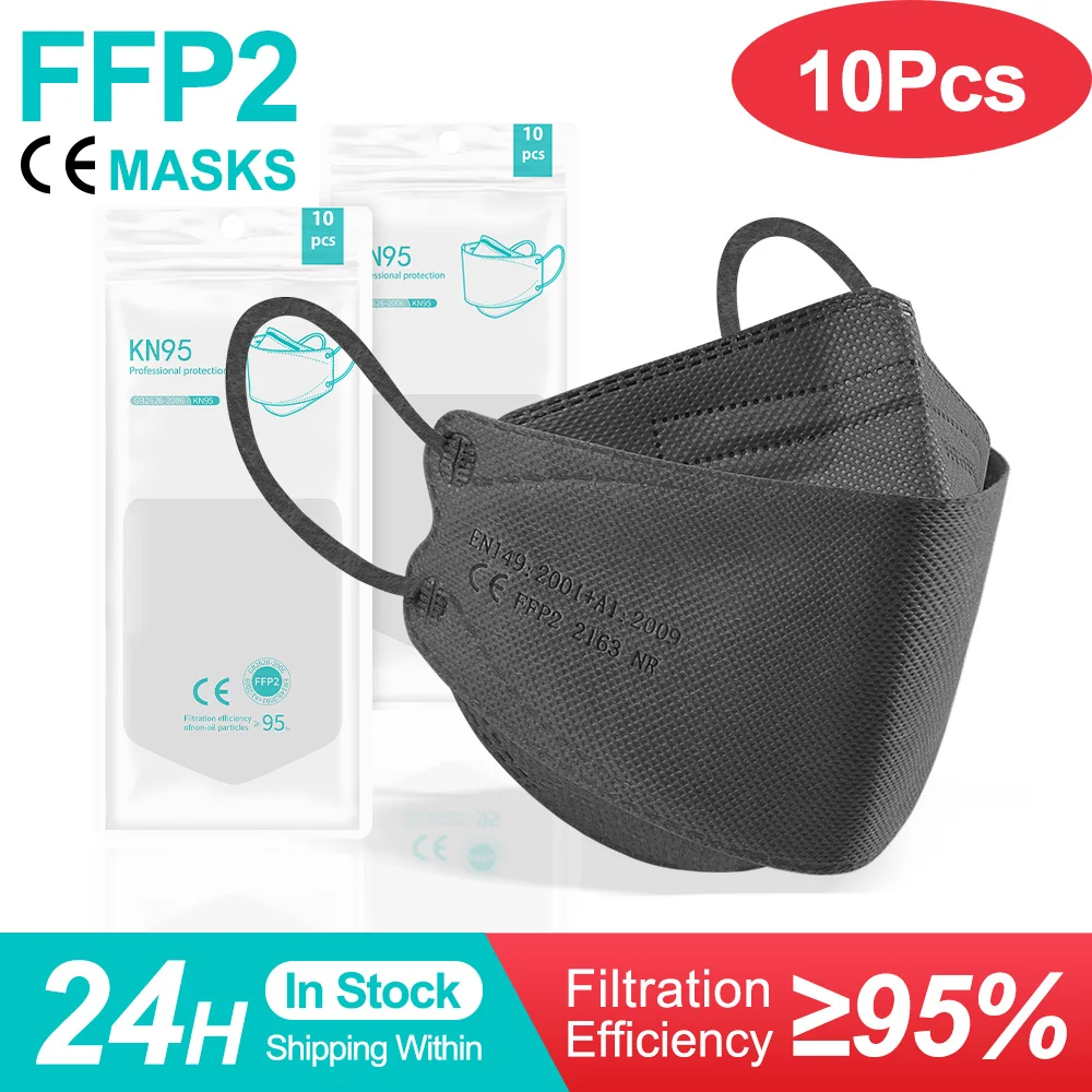 Черные защитные респираторы ffp2 fpp2 многоразовые маски kn95 для туши | Красота и