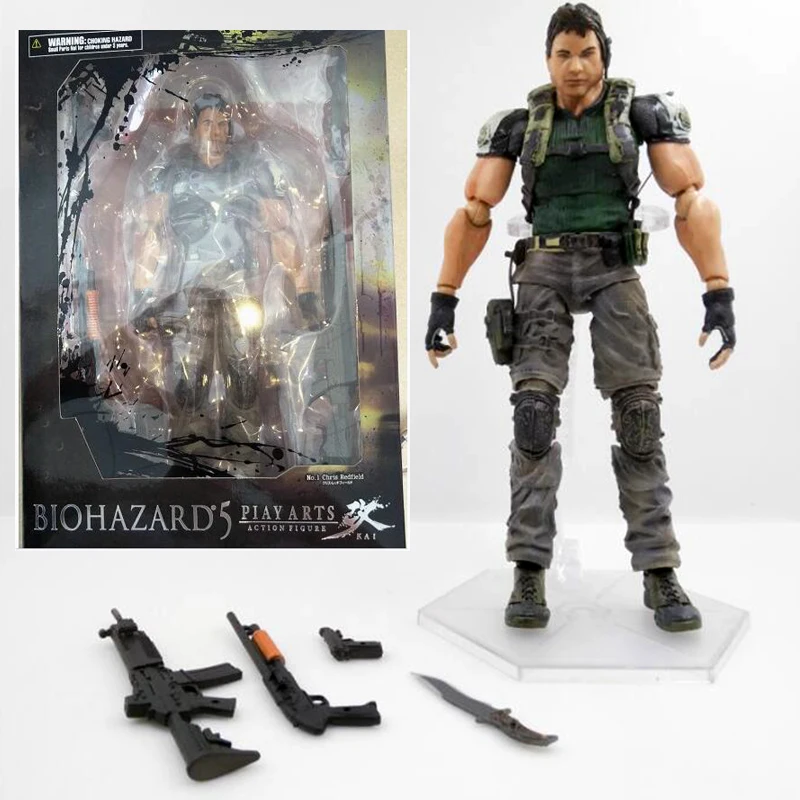 

PLay Arts Biohazard Character Chris Redfield Articulated Action Figure Collectible Model Toys 28cm