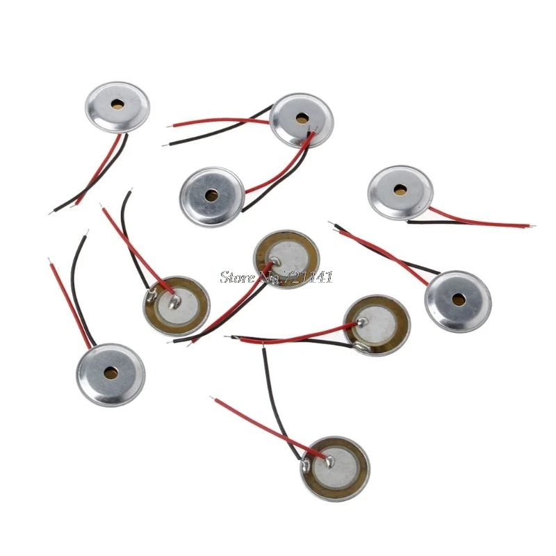 Пьезоэлектрическая керамическая пластина 10 шт. диаметр 15 мм для зуммера