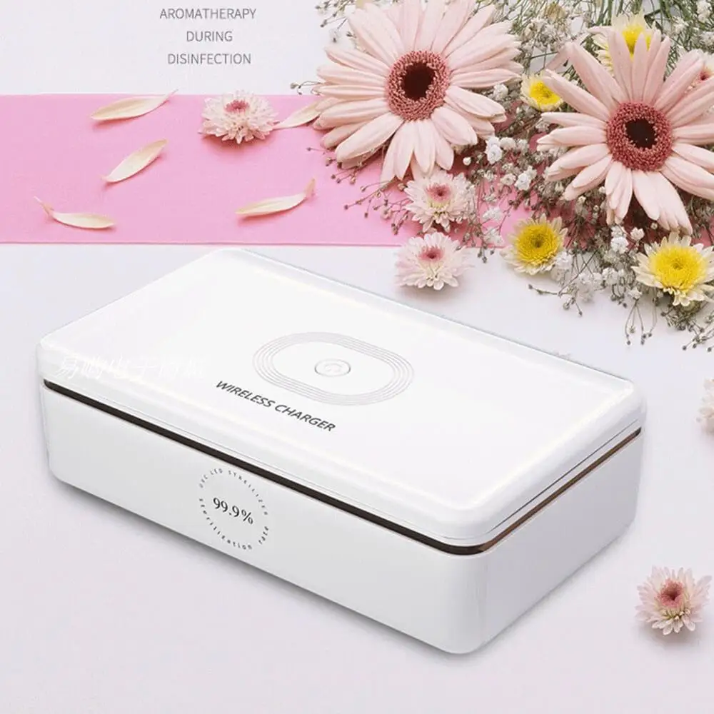 

2 in 1 Mobile Phone cellphone Wireless Charger and small tiny items UV Disinfection box kit