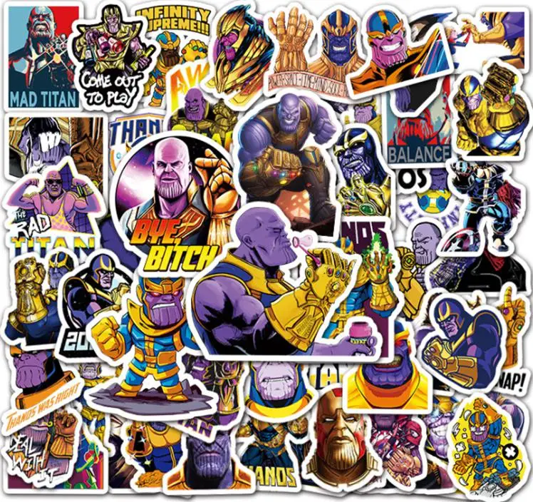 

10/30/50pcs Thanos Graffiti Waterproof Skateboard Travel Suitcase Phone Laptop Luggage Stickers Diy Kids Girl Toys