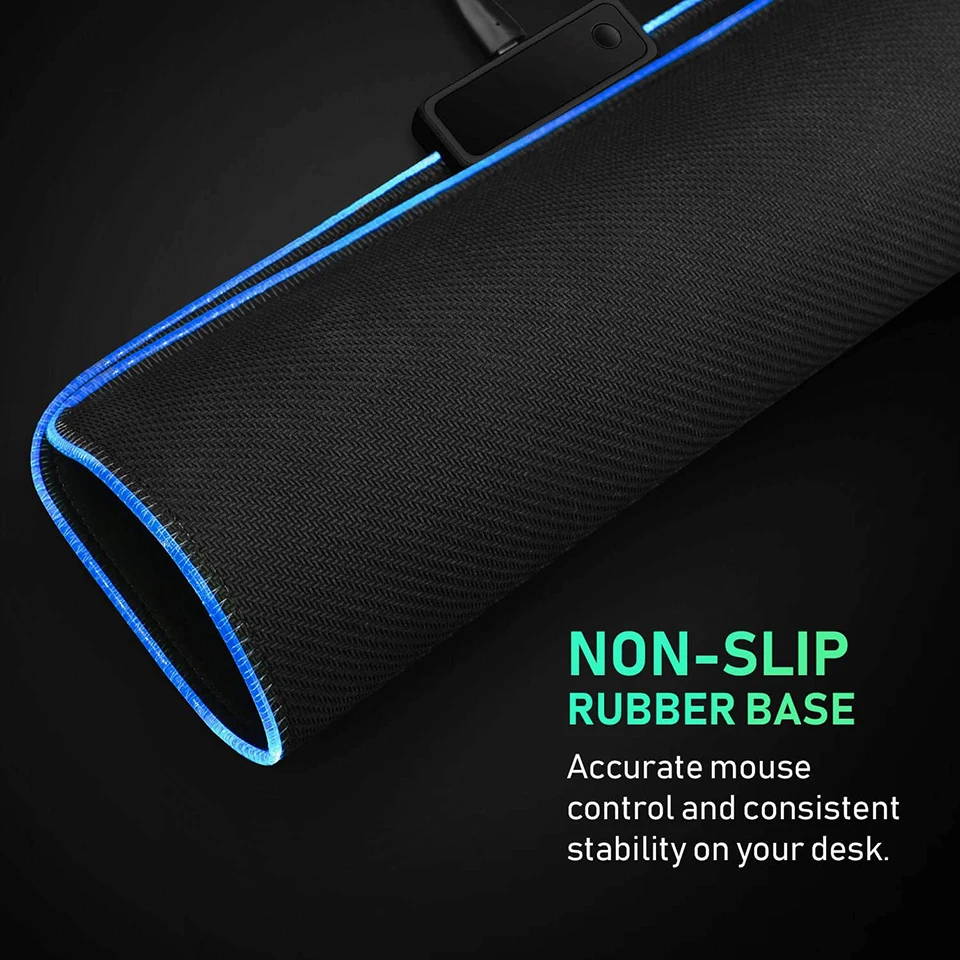 

RGB Gaming Mouse Pad Mat 350*250*3mm Led Mousepad with Non-Slip Rubber Base Soft Computer Mouse Pads for MacBook PC Laptop Desk