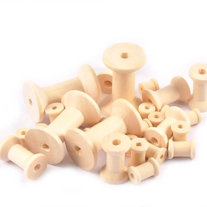 Натуральные деревянные катушки органайзер шпагат ткань нить проволока