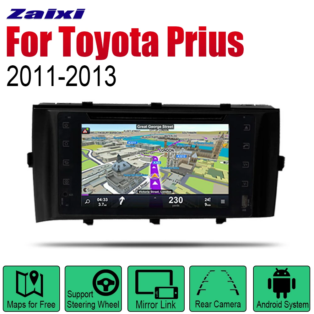 ZaiXi Android автомобильный Радио Стерео GPS навигация для Toyota Prius 2011 ~ 2013 Bluetooth wifi 2din