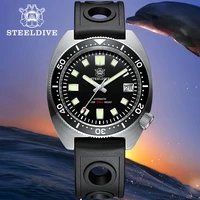 steeldive thin abalone mens diving mechanical wristwatch sd1977 flat sapphire watch mirror nh35 movement 200m waterproof watch