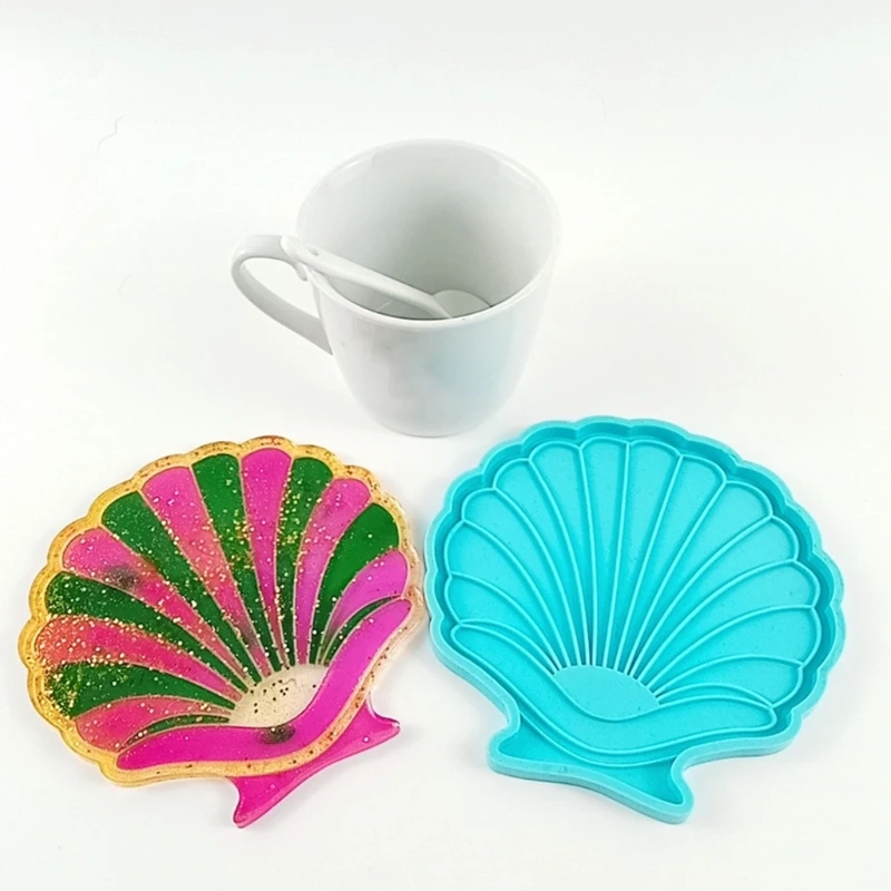 

Shell Shape Coaster Epoxy Resin Mold Cup Mat Pad Silicone Mould DIY Crafts Tool G5GC