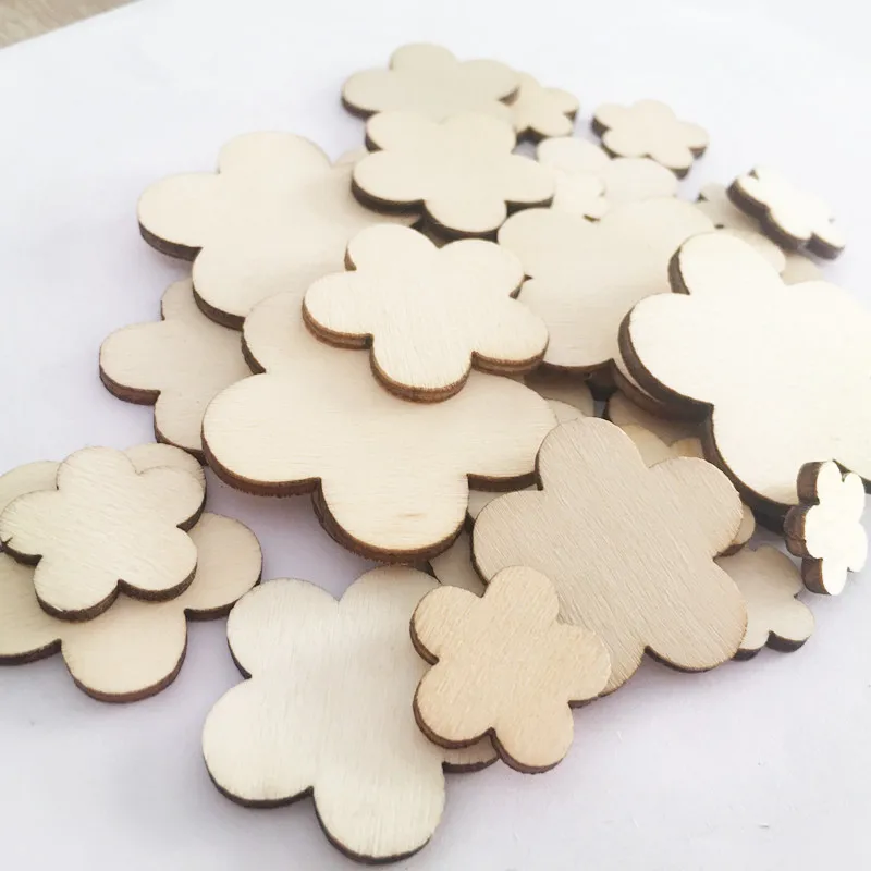 100 шт. необработанный зубной налет из МДФ разных размеров | Дом и сад