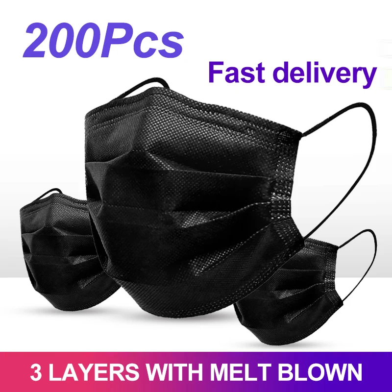 Одноразовые маски для лица взрослых и детей 200 шт. пылезащитные колпачки рта 3
