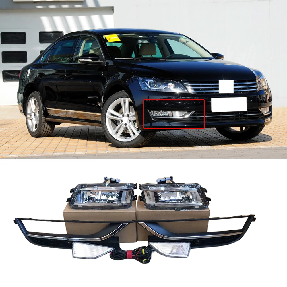 CAPQX для VW Passat 2012 2016 переднего бампера Туман светильник противотуманная фара рамка
