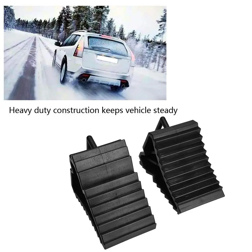

Rubber Wheel Chocks Blocks RV Camper Handles 2 Pack Stopper Wheel Alignment Support Pad Tire for Car Trailer Truck