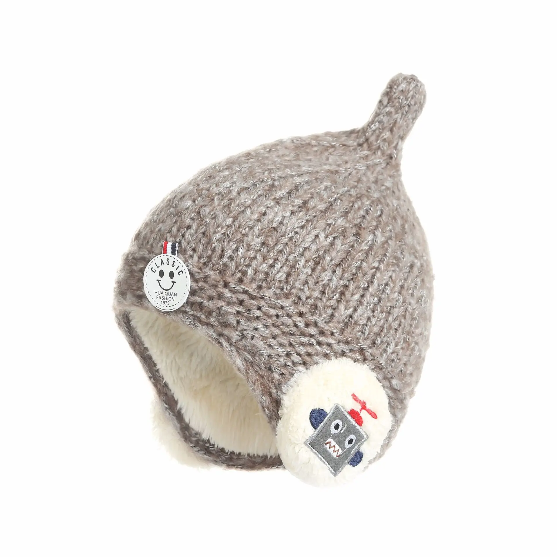 Зимняя детская плотная Шапка бини вязаная двойная толстая мягкая теплая шапка