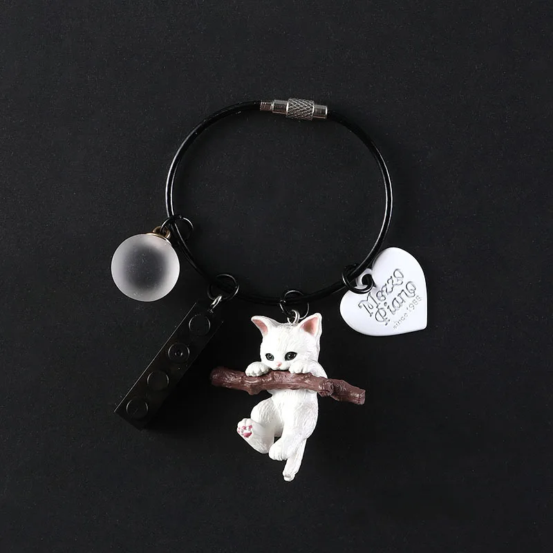 

Cartoon Branches Small Cat Keychain Cute Animal Bell Plastic Keyring Children Adult Favorite Backpack Car Gift Bag Key Pendant