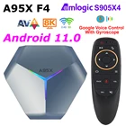 ТВ-приставка A95X F4 Android 11 Amlogic S905X4 ТВ-приставка 4 Гб ОЗУ 128 Гб ПЗУ 2,4G5 ГГц Wifi 8K декодирование RGB светильник 4K YouTube ТВ-приставка