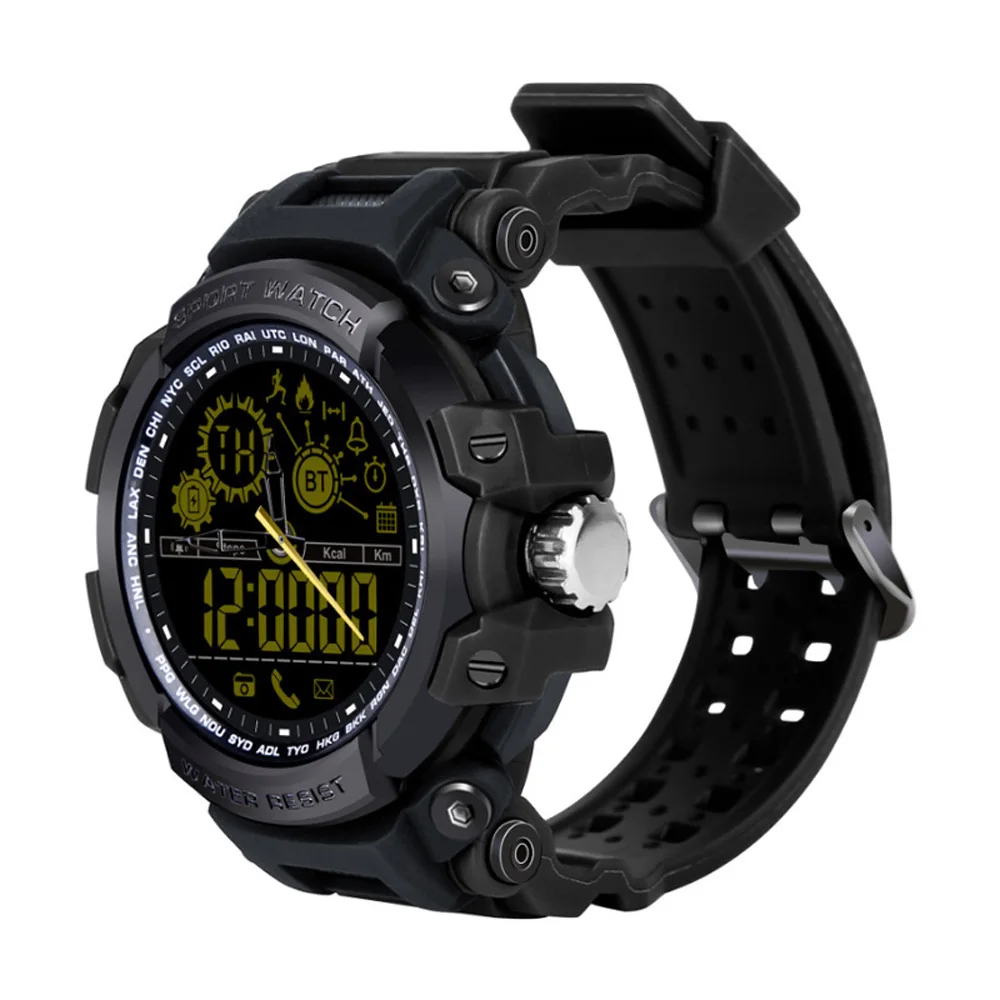 Многофункциональный фитнес-трекер 50 м Водонепроницаемый Bluetooth Smartwatch спортивный шагомер для смартфонов Android IOS SI-BW03 FSTN lcd - Цвет: Black