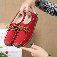 spring shoes 6 colors genuine leather suede women slip on flat shoes casual loafers nubuck cow lady shallow footwear plush warm