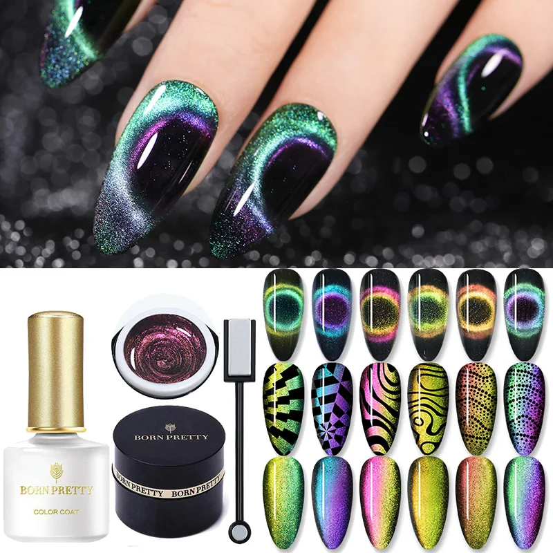 От BORN PRETTY 9D кошка Магнитный набор гель лаков для ногтей магнитный тиснение био
