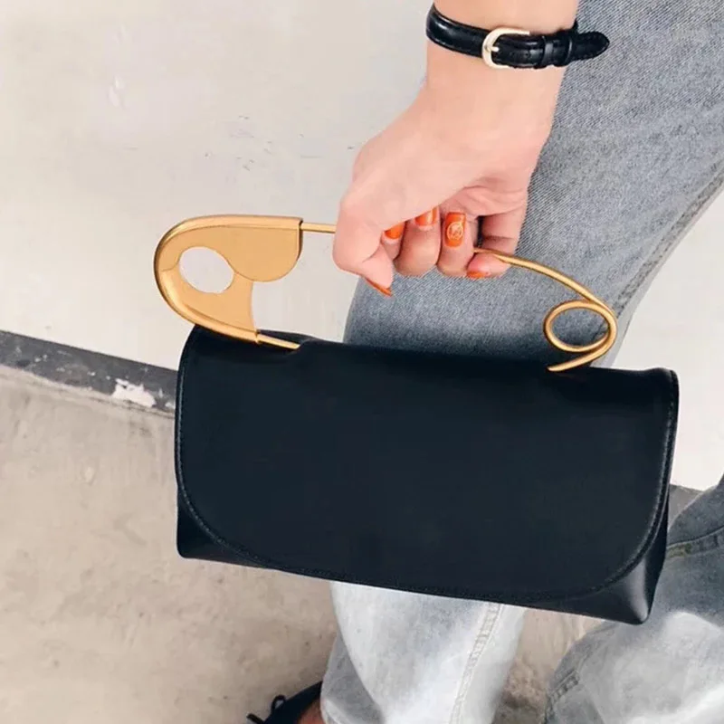 

Luxury PU Leather Crossbody Bags For Women 2021 Fashion Branded Shoulder Handbag And Purses Female Metal Chain Design Clutch Bag