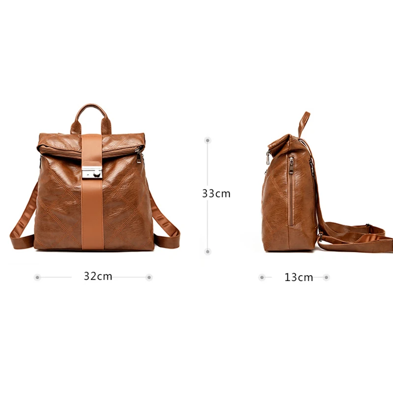 Противоугонные школьные сумки mochila feminina водонепроницаемые дорожные винтажные большие сумки для ноутбука Коричневый кожаный рюкзак для женщин корейский дизайнер