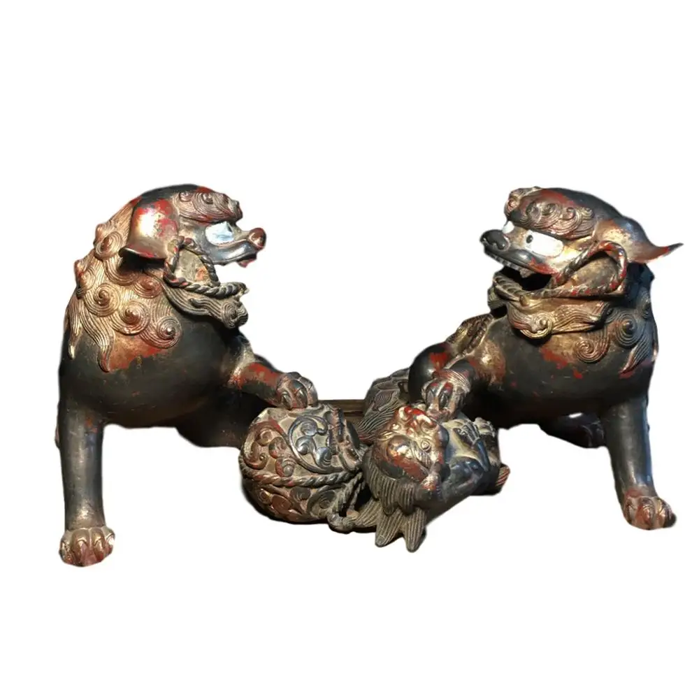 

LaoJunLu Pure Copper Lion Imitation antique bronze masterpiece collection of solitary Chinese traditional style jewelry